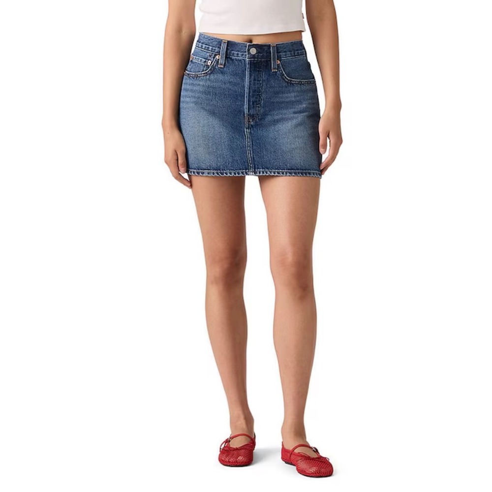 Levi's Skirt Womens 32 Blue Denim Mini Skirt 299470002 Medium Wash Classic